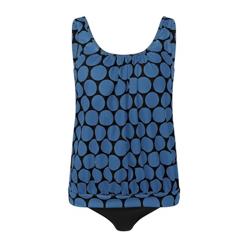 Women Plus Size Swimwear High Waist Tummy Control Two Piece Tankini Bathing Suit - Picture 32 of 44