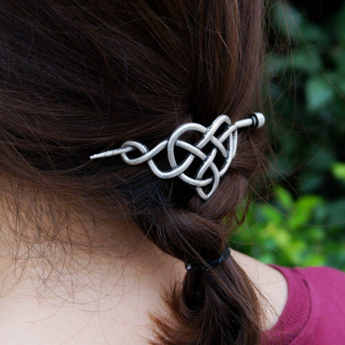 Accesorio de joyería medieval grande con palo de metal corazón celta para mujer - Imagen 6 de 8
