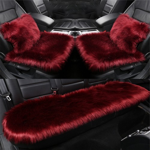 Faux Fur Plush Sheepskin Seat Covers Cushion Winter Warm Pad Cushion Protector - Picture 29 of 33