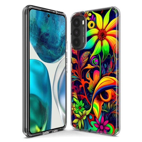 For Motorola One 5G Ace Shockproof Case Psychedelic Hippie Daisy Flowers - Picture 3 of 6