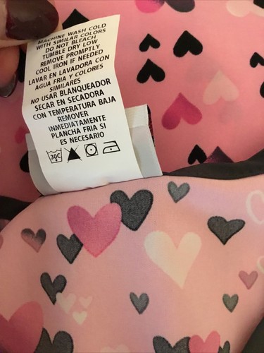 SCRUBSTAR PERFORMANCE STRETCH ULTRA SOFT V-NECK PINK HEARTS Scrub Top Sz M - Picture 9 of 11