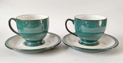 Denby Greenwich Tea Cups and Saucers X 2 - Picture 3 of 4
