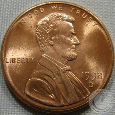 1998 D Lincoln Memorial Cent Penny **FREE SHIPPING**