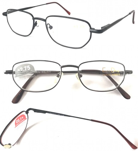 Occhiali da lettura metallo forma ovale L57 superba qualità/cerniere a molla/specifiche comfort - Foto 22 di 22