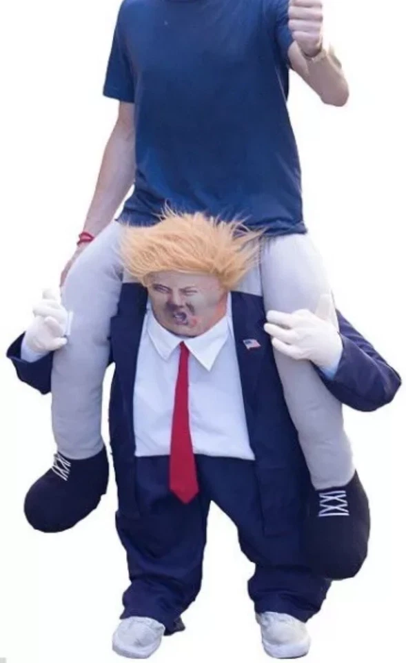 Donald Trump Ride-On Costume Pants Party Mascot Carry Back Novelty Dress-Up - Image 4 of 4