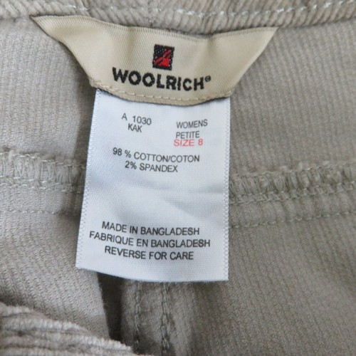 Woolrich Khaki Corduroy Pants Size 8P Cotton Tan Cords Petite NWT New - Picture 9 of 12