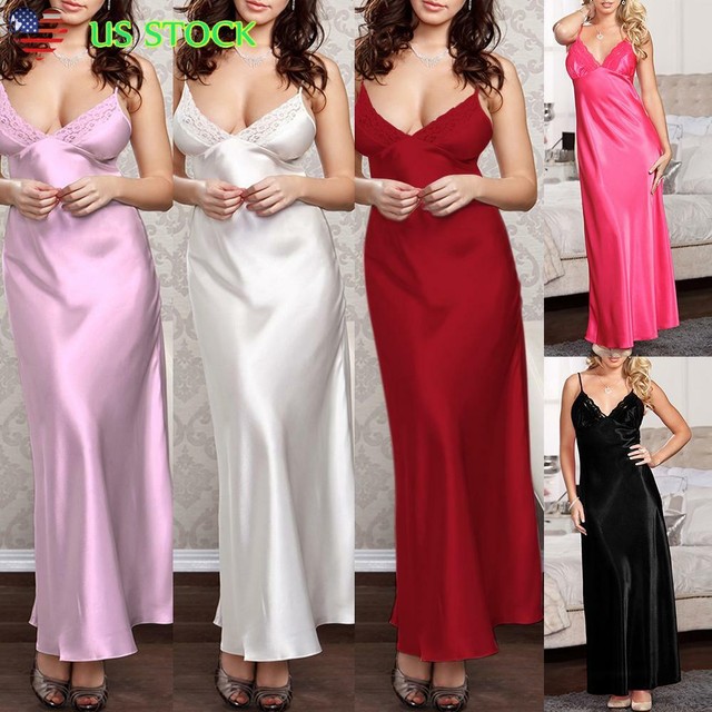 Women's satin nightgowns sale Clearance