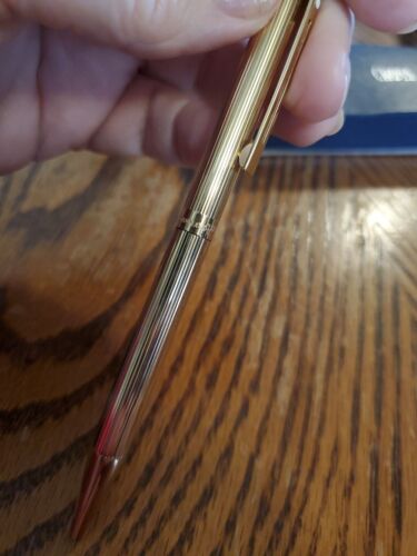 Bolígrafo Sheaffer Targa 1005 enchapado en oro 23k años 80 (joyería) - Imagen 5 de 8