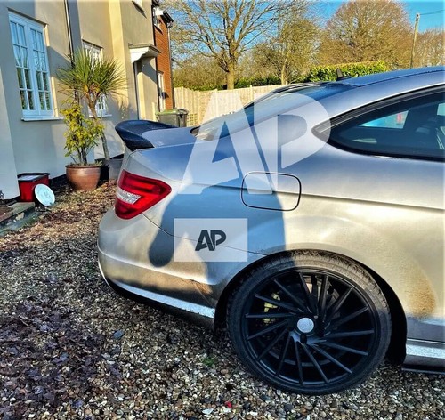Mercedes C Class Coupe W204 Rear Carbon Fibre Ducktail Boot Spoiler Wing Lip - Picture 8 of 13