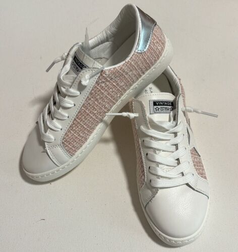 New Vintage Havana Carla Pink Tweed Sneakers Sz 8 - Picture 3 of 8