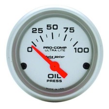 AutoMeter 4327 GAUGE, OIL PRESSURE, 2 1/16" , 100PSI, ELECTRIC, ULTRA-LITE