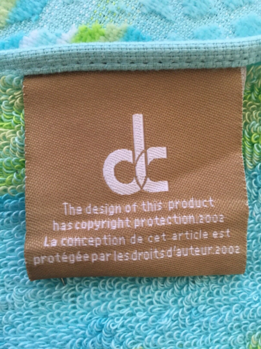 DEBORAH CONNOLLY DESIGNS 36" X 68" 70% COTTON BEACH TOWEL Teal/Yellow. NEW - Picture 8 of 8