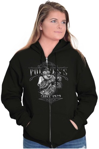 Popeye's Tattoo Shop Since 1929 Cartoon Tats Sweatshirt Zip Up Hoodie Men Women - Picture 3 of 7