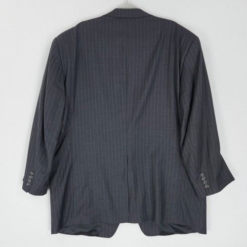 Ralph Lauren Jacket Mens 52R Gray LRL Pinstripe Wool Suit Coat Blazer Career - Picture 14 of 16