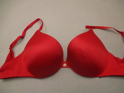 Reggiseno push up 32D Victoria's Secret donna rosso imbottito ferretto chiusura schiena 2G - Foto 2 di 8