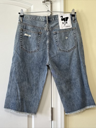 Pantalones Cortos Vaqueros Sandrine Rose Bermuda Denim Azul 27 Nuevos con Etiquetas - Imagen 9 de 14