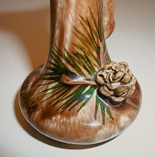 Vaso ceramica cera Gladys vintage pigne made South Dakota MCM anni 60 Mt Rushmore SD - Foto 5 di 8