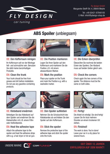 Heckspoiler passend für BMW F30, High Kick PSM spoiler Schwarz Glanz - Bild 8 von 8