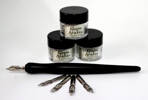 Jacquard Pearl Ex Mica/Metallic Pigments - 12 Pce Calligraphy Set + Pen + 5 Nibs - Picture 2 of 8