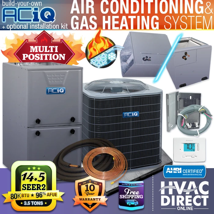 3.5 Ton 14.5 SEER2 96% 80K BTU ACiQ-Heil NG/LP Gas Furnace/AC Split System  | eBay
