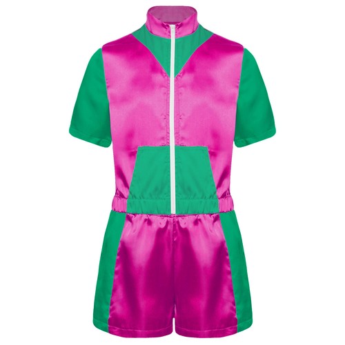 Kids Girls Outfit Short Sleeve Suit 80s Set Disco Costume Sportswear Hip Hop - Picture 29 of 55