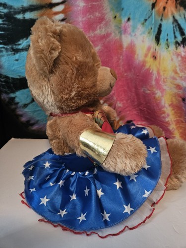 Build A Bear BAB braun Plüsch Teddybär Wonder Woman Kostüm Outfit Stofftier - Bild 4 von 8