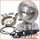 BRAKE DISCS VENTED Ø300+ SET PADS+ HAND BRAKE SHOES REAR FOR BMW 3 SERIES E90