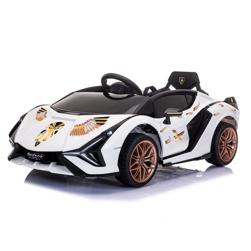 TOBBI 12V Kids Ride on Car Lamborghini Sian Licensed Electric Toy w/DIY Sticker - Picture 3 of 15
