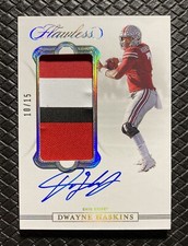 DWAYNE HASKINS 2020 Panini Flawless Platinum Patch Auto /15 Ohio State Buckeyes