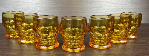 7 Vintage Anchor Hocking Bernstein Topas Glas Georgisch 2 Oz Whisky Gläser - Bild 2 von 12