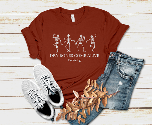 Dry Bones Come Alive Dancing Skelett Shirt, christlich Halloween Bibelvers T-Shirt - Bild 3 von 44