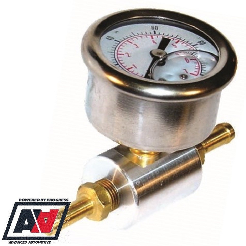 Fuel Pressure Test Gauge Inline Adaptor With 8mm Hose Unions High