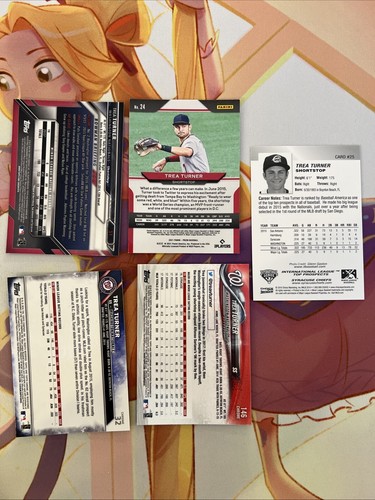 2016 Topps Chrome Trea Turner #103 & Bowman Chrome #51 RC + Prospect + Prizm + - Picture 4 of 7