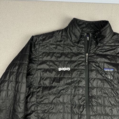 Patagonia Nano Puff Jacket Mens 2XL Black Full Zip Primaloft Zip FLAW Embroidery - Picture 3 of 14