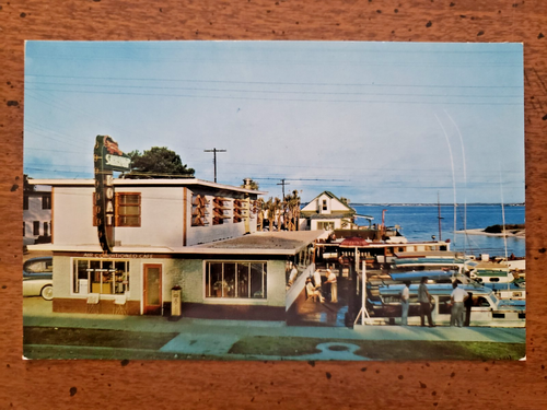 ALTE POSTKARTE ANSICHT AUF DAS SHRIMP BOAT CAFE, PANAMA CITY, FL, 50er JAHRE