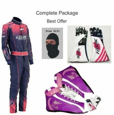 Kosmic Digital Printed Go Kart Race Suit Level 2 Approved with Shoes & Gloves
