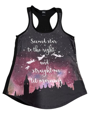 Disney Peter Pan Medium Tank Top Second Star to the Right EUC
