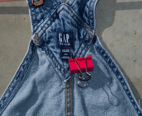 GAP Kids Blue Denim Bib Overalls - XXL Distressed - Picture 7 of 8