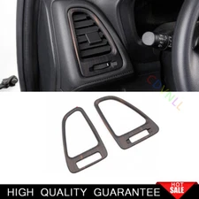 For Honda HR-V 2016-2022 Black Wood Grain Console L&R Air Outlet Vent Trim 2PCS