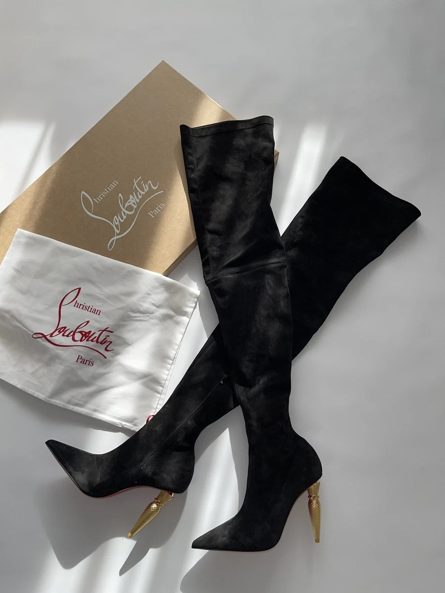 $2,595 Christian Louboutin Lipbotta Black The Knee Boots Sz 1/2 | eBay