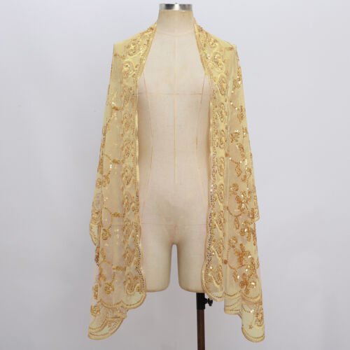 Damen Tücher Festival Halstuch Elegant Schal Weihnachten Cape Club Schulter Shrugs - Bild 60 von 79