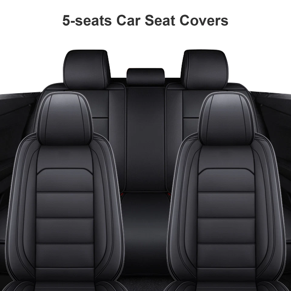For Mercedes Benz E300 Car Seat Covers Front Rear 5 Seats Full Set Pu Leather Foto 3 de 4