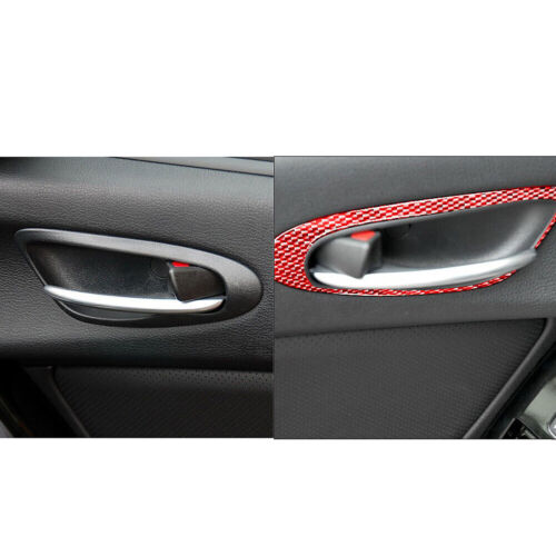 2Pcs Red Carbon Fiber Interior Door Handle Cover Trim For Mazda RX-8 2004-2008 - Picture 3 of 12
