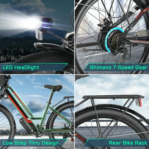 26in Electric Bike 500W Commuting Ebike w/48V Li-Battery, LCD Cruiser Bicycle A+ - Picture 10 of 12