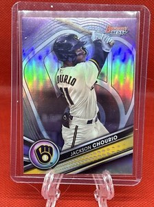 2022 BOWMAN'S BEST JACKSON CHOURIO TOP PROSPECTS REFRACTOR CARD #TP-19 BREWERS