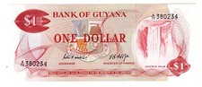 Guyana GUYANA Billet 1 Dollar ND 1966 1992 P21d Sign.5 NEW UNC