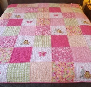 Twin Quilt Blanket Comforter Pink Floral Green Frogs Jcpenney Home