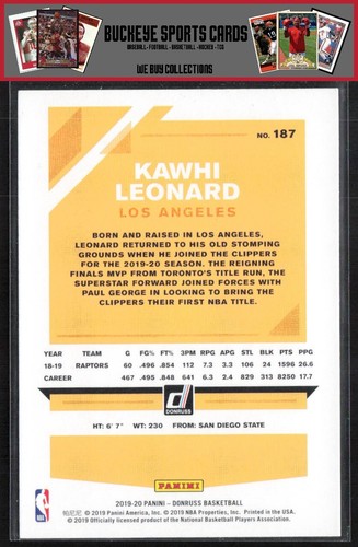 2019Donruss Kawhi Leonard #187 - Picture 2 of 2