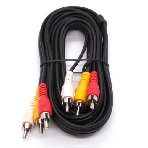 6 pies Calidad RCA Audio Video Cable para TV AV Stereo DVR Satellite VCR - Imagen 3 de 5
