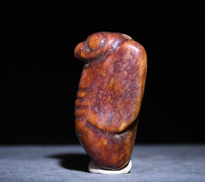 Pendentif amulette ancienne sculpture en jade oiseau faucon aigle bête offres culture Hongshan 6 cm